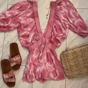Pink Tie-Dye Women's Romper